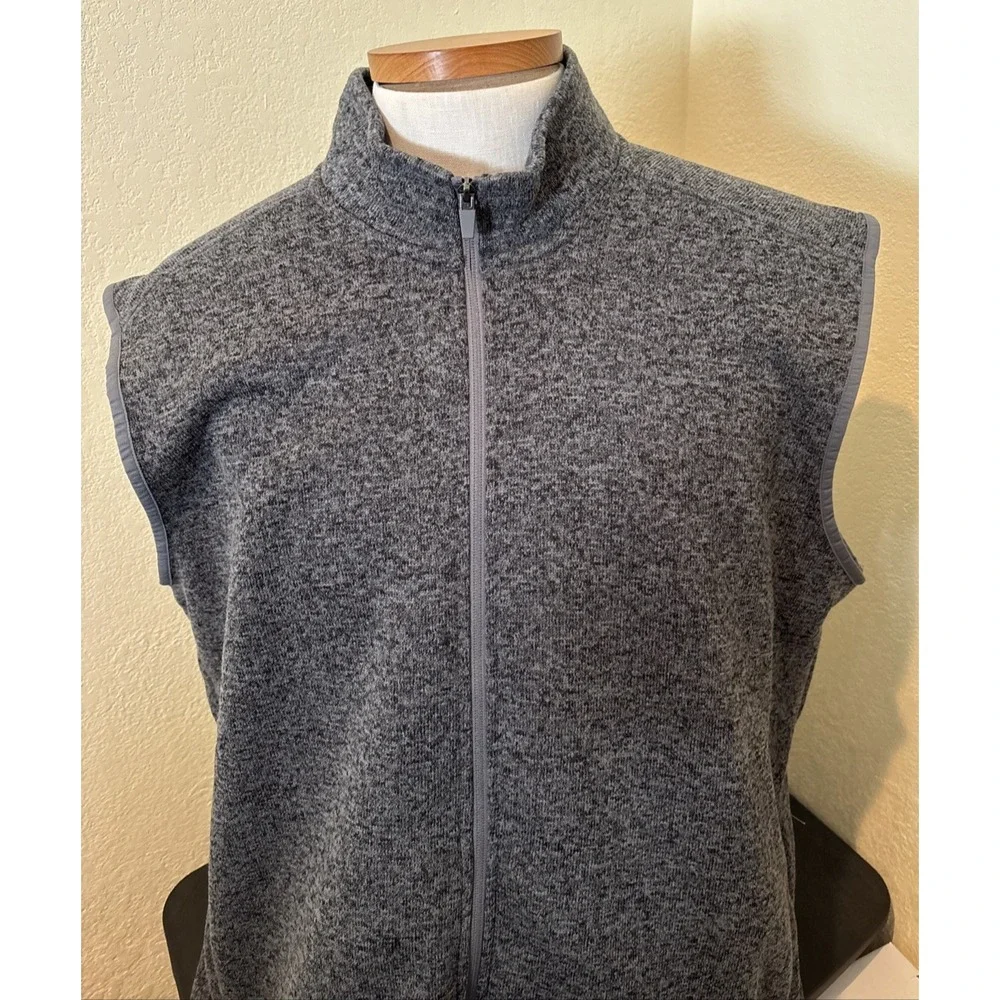 Eddie Bauer Vest Men 2XL Gray Radiator Sweater Full Zip Outdoor 2-Way Stretch